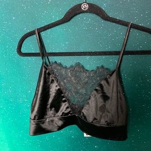 Satin lace insert bralet